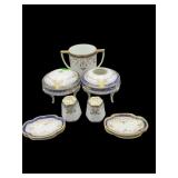 16 PCS ANTIQUE NIPPON COBALT AND GOLD TEA SET