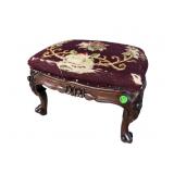 MAHOGANY FRENCH NEEDLEPOINT STOOL
