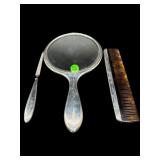 STERLING SILVER DRESSER MIRROR, COMB AND FINGER