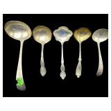 LOT OF 5 STERLING SILVER LADLES