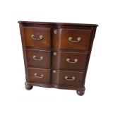SOLID MAHOGANY SERPENTINE FRONT 3 DRAWER CHEST
