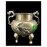 BRASS CHINESE DRAGON MOTIF INCENSE BURNER