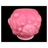 FENTON LG WRIGHT PUFFY PINK CASED GLASS ROSE BOWL