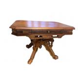WALNUT VICTORIAN 1 DRAWER COFFEE TABLE