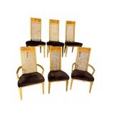 6 LANE MCM CANE BACK HIGH BACK CHAIRS