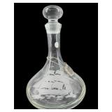 LARGE GLASS SHIPS DECANTER WITH STOPPER AND