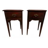 2 SOLID MAHOGANY 1 DRAWER STANDS