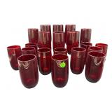 LOT OF 20 ANCHOR HOCKING ROYAL RUBY GLASS TUMBLERS