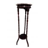 MARBLE TOP BARLEY TWIST MAHOGANY FERN STAND