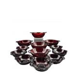 LOT OF 17 ANCHOR HOCKING ROYAL RUBY 2 HANDLED