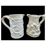 2 PIECE LOT OF ENGLISH CERAMIC PITCHERS;