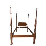 CRAFTIQUE FULL SIZE RICE CARVED POSTER BED