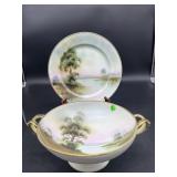 2 PC LOT OF ANTIQUE HAND PAINTED NIPPON SUMMER