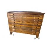 OAK STACKING MAP CABINET