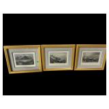 3 MOUNTAIN SCENE LITHOGRAPHS