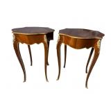 2 LOUIS XVI STYLE FRENCH TALL END TABLES