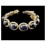 14K STAR SAPPHIRE & DIAMOND BRACELET