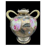 ANTIQUE HAND PAINTED NIPPON FLORAL AND GOLD GILD