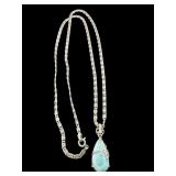 RARE ITALY STERLING NATURAL LARIMAR GEMSTONE