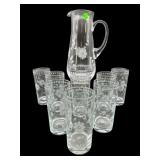 9 PC VINTAGE WILLIAMS SONOMA ETCHED GLASS WATER