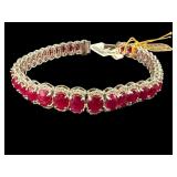 PLATINUM MADAGASCAR RUBY & DIAMOND BRACELET