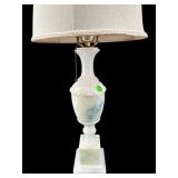 ANTIQUE MARBLE INCISED LAMP WITH SHADE