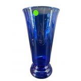 LARGE COBALT ART GLASS VASE