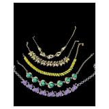 LOT OF 5 VINTAGE COSTUME JEWELRY NECKLACES