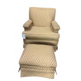CLEAN UPHOLSTERED CLUB CHAIR & OTTOMAN