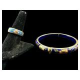 2 PC LOT CLOISONNE JEWELRY