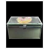 DESIGNER BEVELED MIRROR RHINESTONE JEWELRY BOX