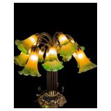 CONTEMPORARY ART GLASS TULIP LAMP, AS IS