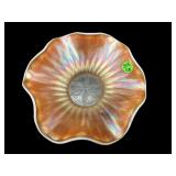 DUGAN CARNIVAL GLASS CANDY DISH