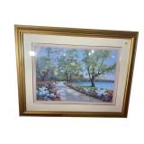 LARGE GARDEN POND SCENE PRINT