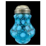 ANTIQUE NORTHWOOD BLUE OPALESCENT COIN DOT 9