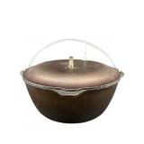 LARGER CAST IRON LODGE DUTCH OVEN WITH LID AND