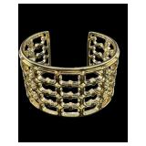 DESIGNER BROOKE SHIELDS GOLD TONE CUFF BRACELET