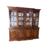 QUALITY FLAME MAHOGANY BREAKFRONT CHINA CLOSET