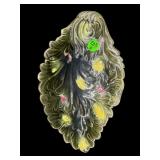 ANTIQUE MAJOLICA LEAF BOWL