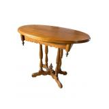 WALNUT 19TH CENT. TURNED LEG OVAL TABLE