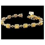 14K RARE FANCY YELLOW & WHITE DIAMOND BRACELET