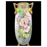 ANTIQUE HAND PAINTED NIPPON PINK FLORAL AND GOLD