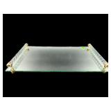 FOOTED MIRRORED DRESSER TRAY