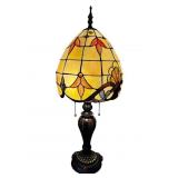 TALL TIFFANY STYLE HELMET JEWELED SHADE TABLE LAMP