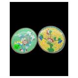 LOT OF 2  OLDER CLOISONNE SMALL SAUCERS