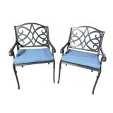 2 CAST ALUMINUM OUTDOOR ARM CHAIRS