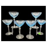 6 FOSTORIA ICE BLUE VERSAILLES ELEGANT TALL