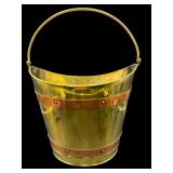 BRASS AND COPPER BUCKET WITH HANDLE