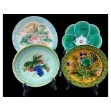LOT OF 4 ENGLISH MAJOLICA PLATES
