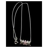 SAI STERLING SILVER GARNET MOM NECKLACE